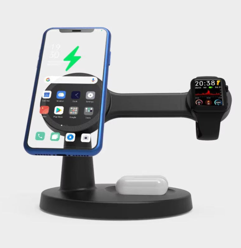 3 in 1 Magnetic Wireless Charger Stand for Magsafe Iphone 16 15 14 13 Pro Max Apple Watch 9 8 Airpods Pro Fast Charging Station